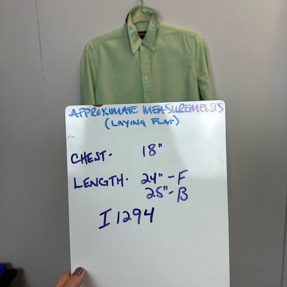 Rugby Ralph Lauren OCBD Button Down Shirt Green Size 2 - Picture 12 of 12
